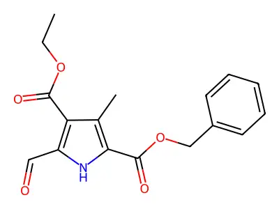 2-Benzyl 4-ethyl 5-formyl-3-methyl-1H-pyrrole-2,4-dicarboxylate structure