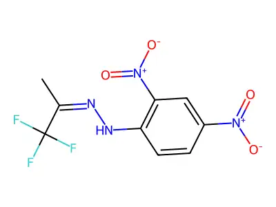 1-(2,4-Dinitrophenyl)-2-(1,1,1-trifluoropropan-2-ylidene)hydrazine structure