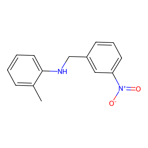 2-methyl-N-(3-nitrobenzyl)aniline structure