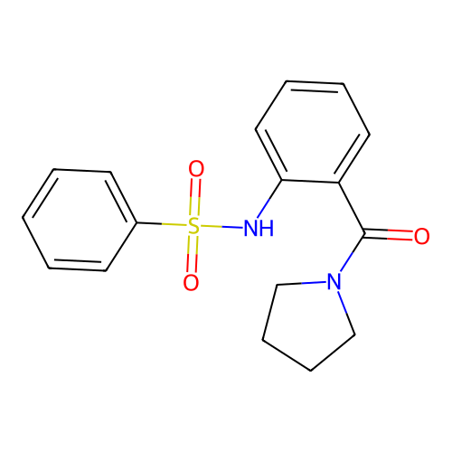 N-[2-(pyrrolidin-1-ylcarbonyl)phenyl]benzenesulfonamide structure