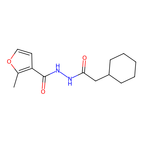 N'-(cyclohexylacetyl)-2-methylfuran-3-carbohydrazide structure