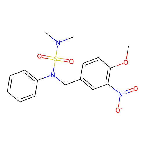 Benzene, 4-[[[(dimethylamino)sulfonyl]phenylamino]methyl]-1-methoxy-2-nitro- structure