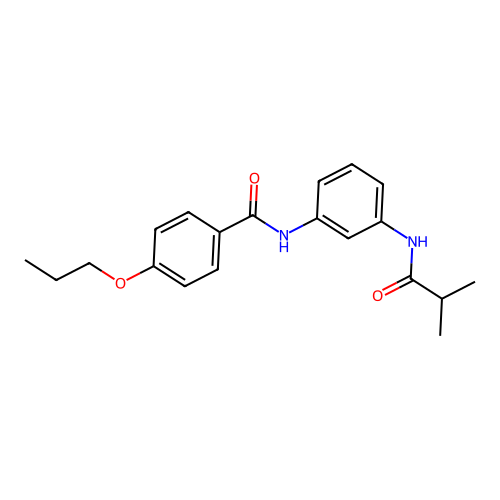 N-[3-(isobutyrylamino)phenyl]-4-propoxybenzamide structure