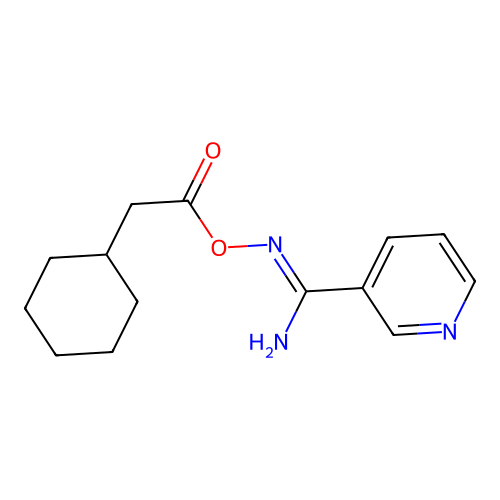 N'-[(2-cyclohexylacetyl)oxy]pyridine-3-carboximidamide structure