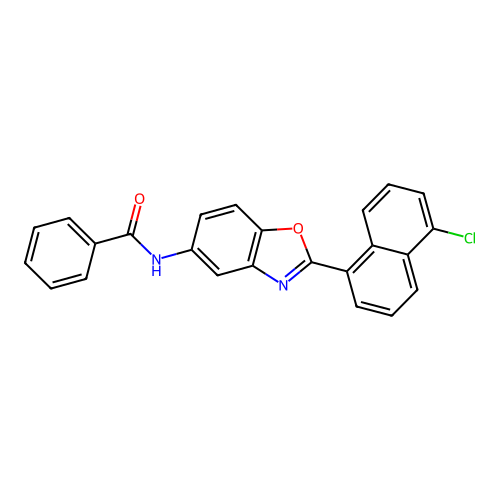 N-[2-(5-chloronaphthalen-1-yl)-1,3-benzoxazol-5-yl]benzamide structure