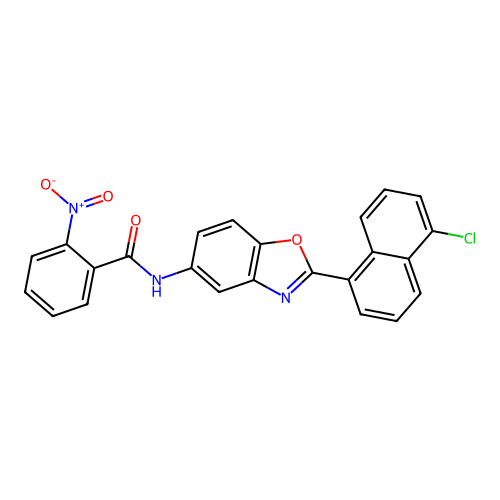 N-[2-(5-chloronaphthalen-1-yl)-1,3-benzoxazol-5-yl]-2-nitrobenzamide structure