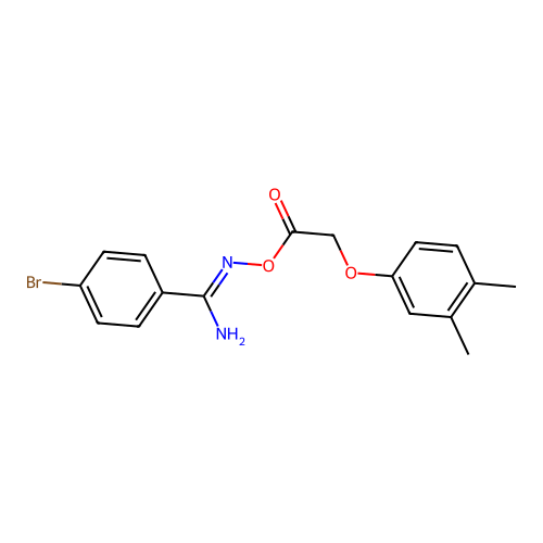 [[Amino-(4-bromophenyl)methylidene]amino] 2-(3,4-dimethylphenoxy)acetate structure