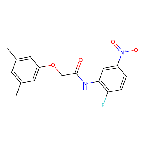 2-(3,5-dimethylphenoxy)-N-(2-fluoro-5-nitrophenyl)acetamide structure