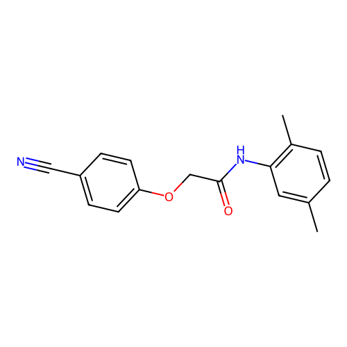 2-(4-cyanophenoxy)-N-(2,5-dimethylphenyl)acetamide structure