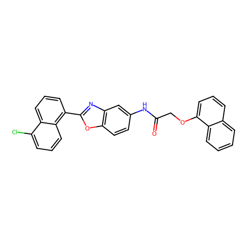 N-[2-(5-chloronaphthalen-1-yl)-1,3-benzoxazol-5-yl]-2-(naphthalen-1-yloxy)acetamide structure