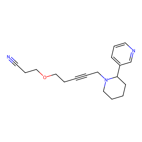 3-({5-[2-(Pyridin-3-yl)piperidin-1-yl]pent-3-yn-1-yl}oxy)propanenitrile structure
