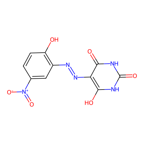 5-[(2-Hydroxy-5-nitrophenyl)hydrazinylidene]-1,3-diazinane-2,4,6-trione structure