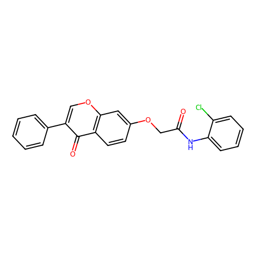 N-(2-chlorophenyl)-2-((4-oxo-3-phenyl-4H-chromen-7-yl)oxy)acetamide structure