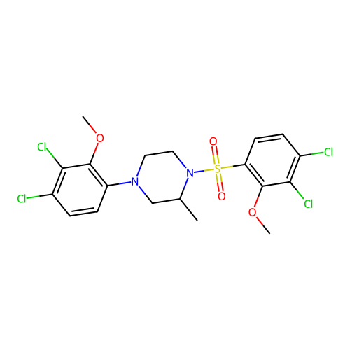 1-(3,4-DICHLORO-2-METHOXYBENZENESULFONYL)-4-(3,4-DICHLORO-2-METHOXYPHENYL)-2-METHYLPIPERAZINE structure