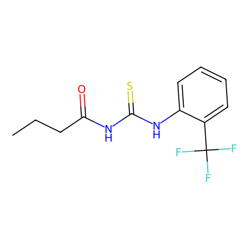 N-{[2-(trifluoromethyl)phenyl]carbamothioyl}butanamide structure