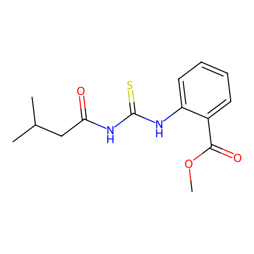 Methyl 2-({[(3-methylbutanoyl)amino]carbothioyl}amino)benzoate structure