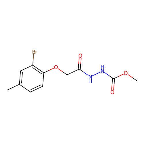 Methyl 2-[(2-bromo-4-methylphenoxy)acetyl]hydrazinecarboxylate structure