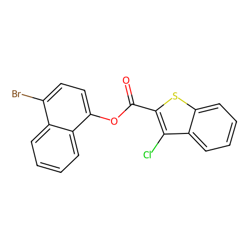 4-Bromonaphthalen-1-yl 3-chloro-1-benzothiophene-2-carboxylate structure