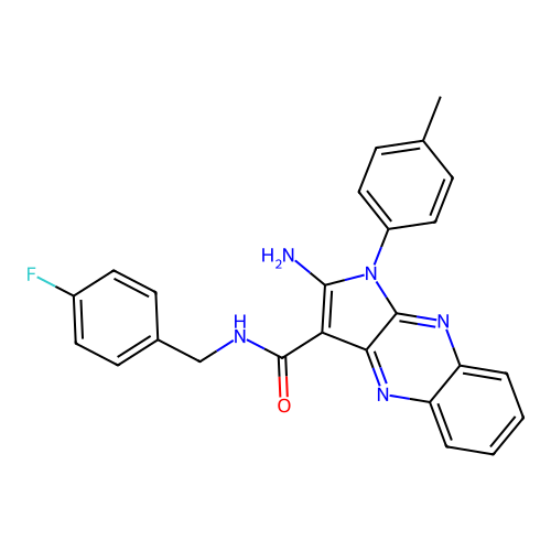 2-amino-N-(4-fluorobenzyl)-1-(4-methylphenyl)-1H-pyrrolo[2,3-b]quinoxaline-3-carboxamide structure