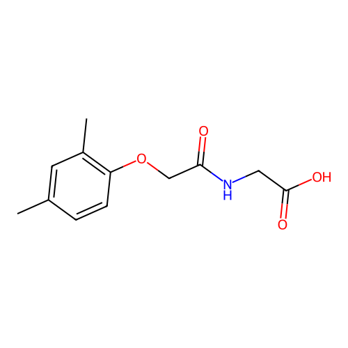 {[(2,4-Dimethylphenoxy)acetyl]amino}acetic acid structure
