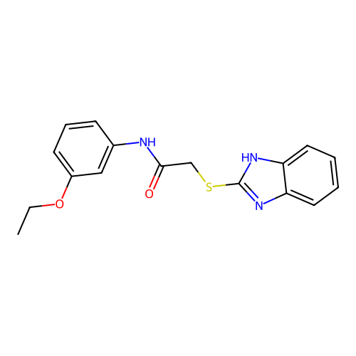 2-(1H-benzimidazol-2-ylsulfanyl)-N-(3-ethoxyphenyl)acetamide structure