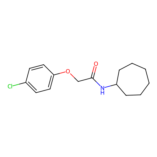 2-(4-chlorophenoxy)-N-cycloheptylacetamide structure