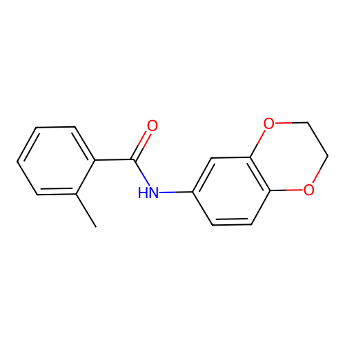 N-(2,3-dihydro-1,4-benzodioxin-6-yl)-2-methylbenzamide structure