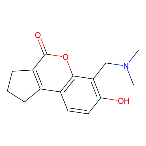6-[(dimethylamino)methyl]-7-hydroxy-2,3-dihydrocyclopenta[c]chromen-4(1H)-one structure