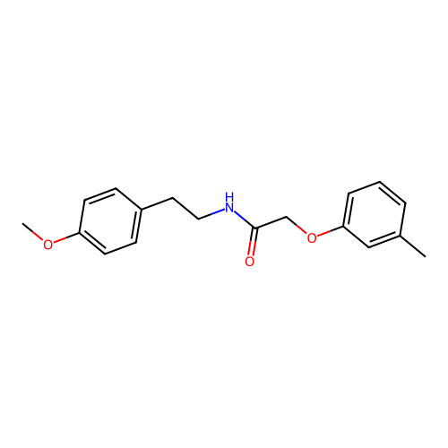 N-[2-(4-methoxyphenyl)ethyl]-2-(3-methylphenoxy)acetamide structure