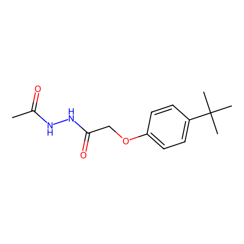 N'-acetyl-2-(4-tert-butylphenoxy)acetohydrazide structure
