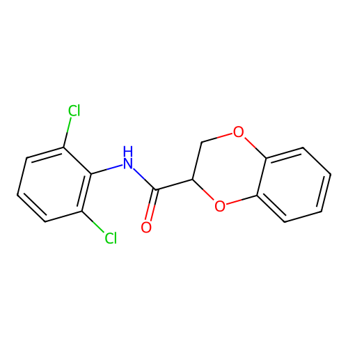 N-(2,6-dichlorophenyl)-2,3-dihydro-1,4-benzodioxine-2-carboxamide structure