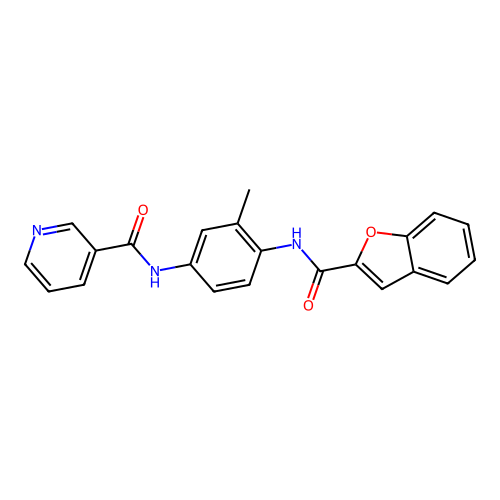 N-{4-[(1-benzofuran-2-ylcarbonyl)amino]-3-methylphenyl}pyridine-3-carboxamide structure