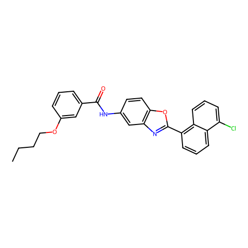 3-butoxy-N-[2-(5-chloronaphthalen-1-yl)-1,3-benzoxazol-5-yl]benzamide structure