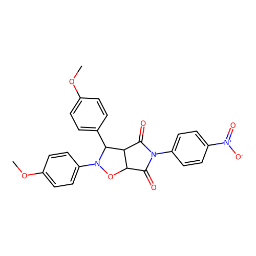 2,3-bis(4-methoxyphenyl)-5-(4-nitrophenyl)dihydro-2H-pyrrolo[3,4-d][1,2]oxazole-4,6(3H,5H)-dione structure