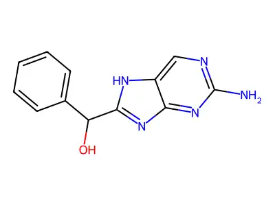 (2-amino-7H-purin-8-yl)(phenyl)methanol structure