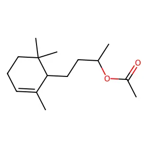 Acetic acid, 1-methyl-3-(2,6,6-trimethylcyclohex-2-enyl)propyl ester structure