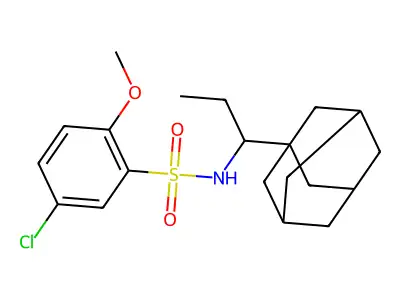 N-[1-(adamantan-1-yl)propyl]-5-chloro-2-methoxybenzene-1-sulfonamide structure