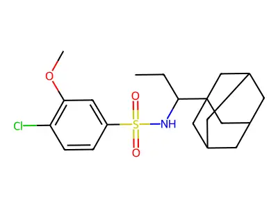 N-[1-(adamantan-1-yl)propyl]-4-chloro-3-methoxybenzene-1-sulfonamide structure