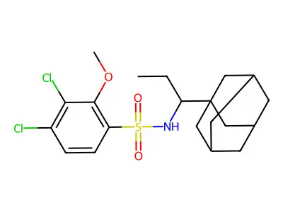 (Adamantanylpropyl)[(3,4-dichloro-2-methoxyphenyl)sulfonyl]amine structure