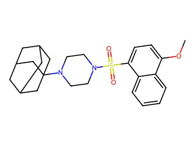 4-Adamantanyl-1-[(4-methoxynaphthyl)sulfonyl]piperazine structure