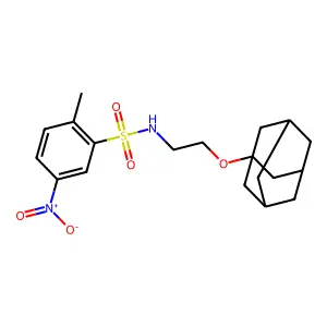 N-[2-(adamantan-1-yloxy)ethyl]-2-methyl-5-nitrobenzene-1-sulfonamide structure