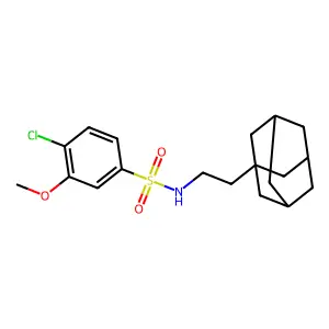 N-[2-(adamantan-1-yl)ethyl]-4-chloro-3-methoxybenzene-1-sulfonamide structure