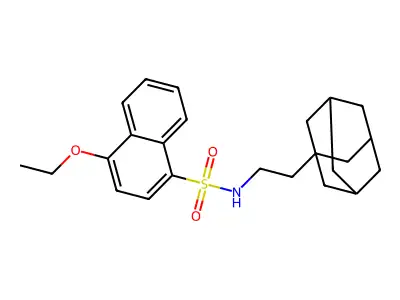 N-[2-(adamantan-1-yl)ethyl]-4-ethoxynaphthalene-1-sulfonamide structure