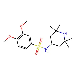 3,4-dimethoxy-N-(2,2,6,6-tetramethylpiperidin-4-yl)benzenesulfonamide structure