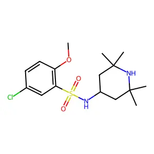 5-chloro-2-methoxy-N-(2,2,6,6-tetramethylpiperidin-4-yl)benzenesulfonamide structure