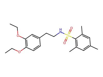 N-[2-(3,4-diethoxyphenyl)ethyl]-2,4,6-trimethylbenzene-1-sulfonamide structure