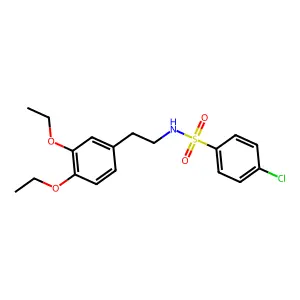 4-chloro-N-[2-(3,4-diethoxyphenyl)ethyl]benzenesulfonamide structure