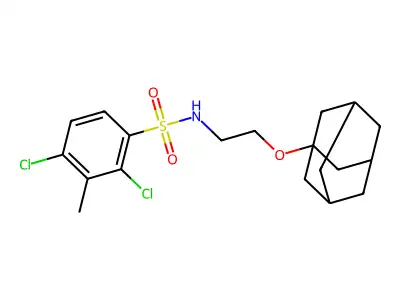 N-[2-(adamantan-1-yloxy)ethyl]-2,4-dichloro-3-methylbenzene-1-sulfonamide structure