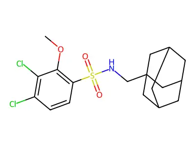 N-[(adamantan-1-yl)methyl]-3,4-dichloro-2-methoxybenzene-1-sulfonamide structure