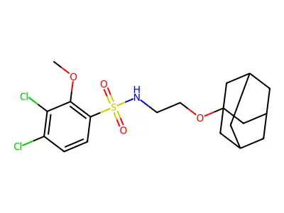 N-[2-(1-adamantyloxy)ethyl]-3,4-dichloro-2-methoxybenzenesulfonamide structure